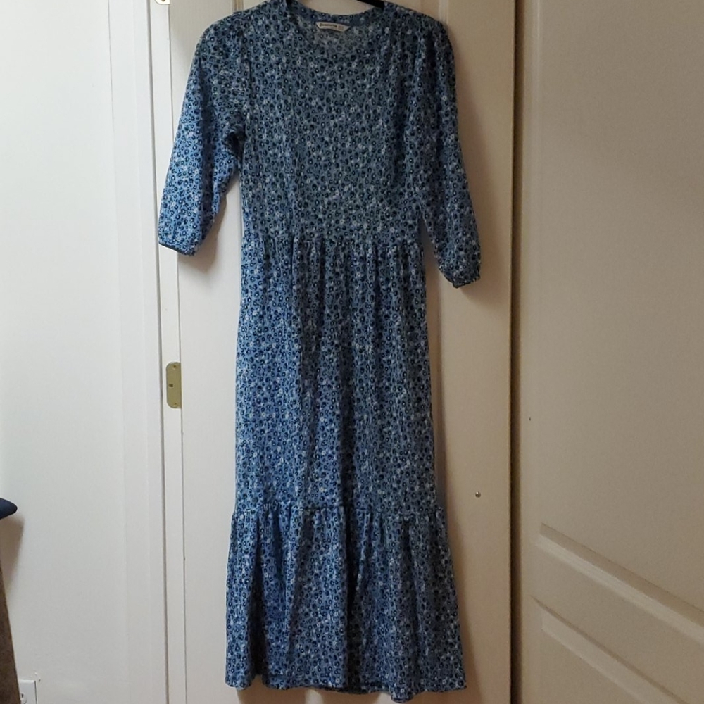 Light blue floral midi dress